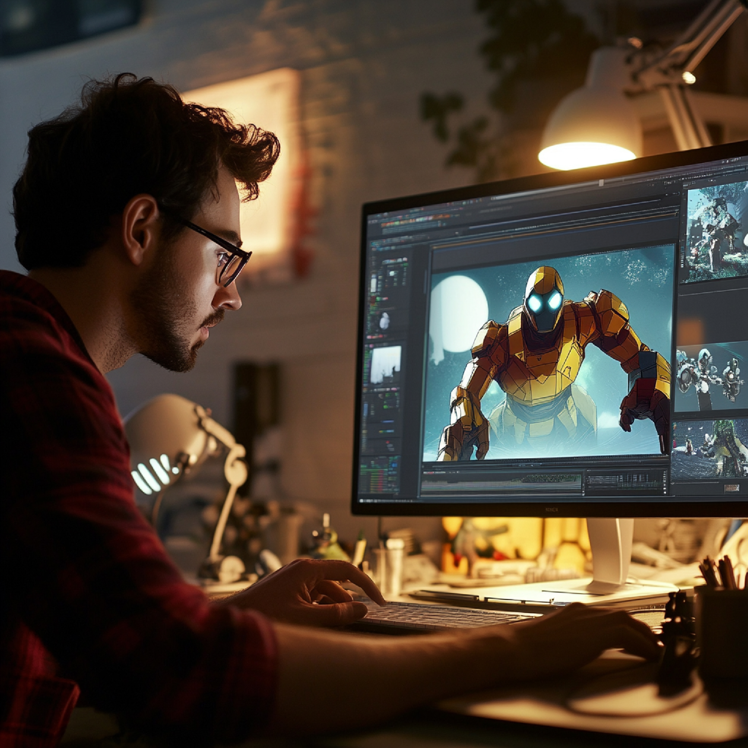 best digital marketing agency in uae designer working animation motion graphics project with dynamic visual elements